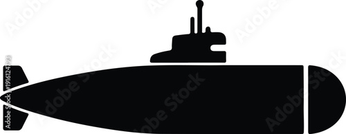 silhouette classic military submarine underwater warship icon pictogram element vector design