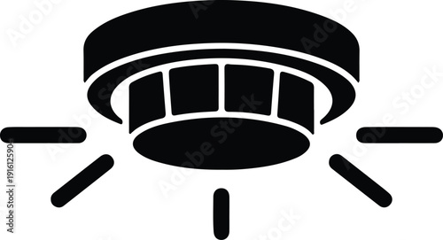 silhouette fire alarm smoke detector icon for home safety vector design