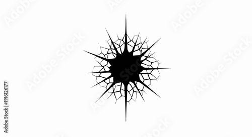 Black Starburst Explosion Effect with Shattered Glass Pattern.
