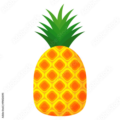 Fresh pineapple fruit illustration, summer pineapple fruit theme. Summer design for holiday promotion and printed on clothing.	