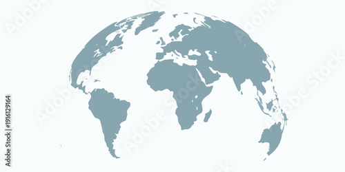 Stylized gray earth globe illustration on a white background