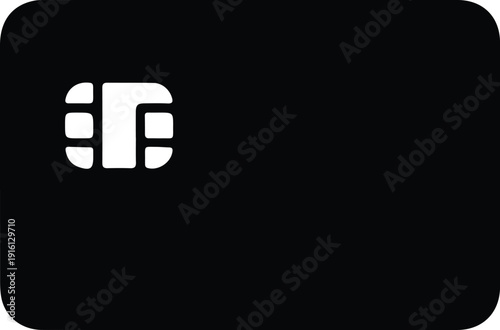 silhouette minimal credit card smart chip secure payment icon vector design
