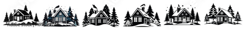  collection of cozy house with winter wonderland silhouette