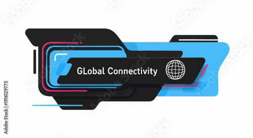 Global Connectivity Futuristic Digital Interface Graphic.