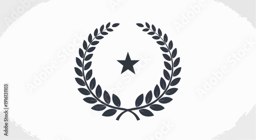 Laurel Wreath with Star Emblem Symbolizing Victory and Achievement.