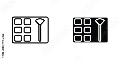 Blusher icon in doodles flat and line stroke pack