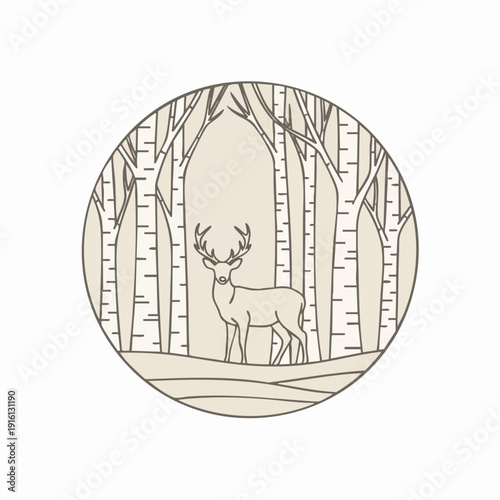 Majestic Deer Standing Proudly in a Serene Forest.