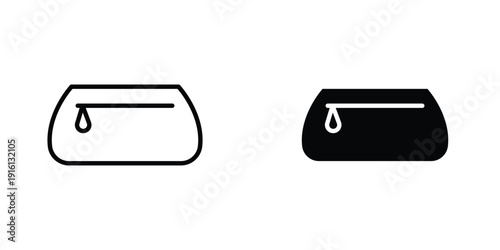 Cosmetic bag icon in doodles flat and line stroke pack