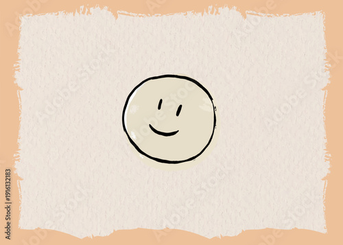 Simple Hand Drawn Smiley Face Icon with pastel background