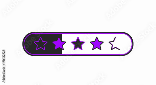 Rating bar with stars showing progress and feedback.