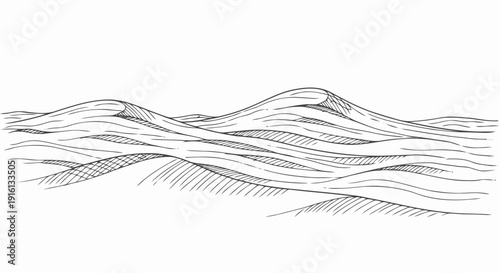 Hand Drawn Waves Illustration Artwork.