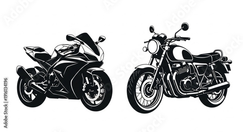 Two motorcycles side by side for comparison.