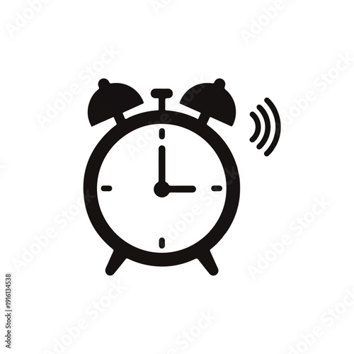 Alarm Clock Ringing Loudly on White Background.