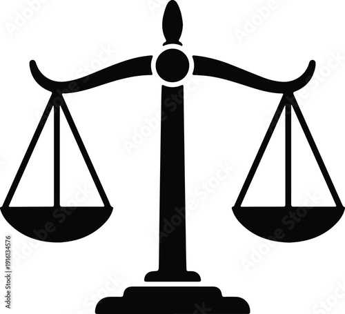silhouette of scales of justice symbol for legal law vector design