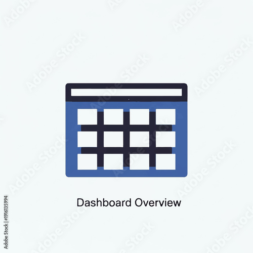 Blue and Black Dashboard Calendar Icon.