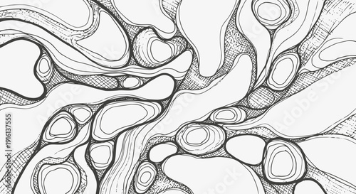 Intricate Black and White Abstract Pattern.