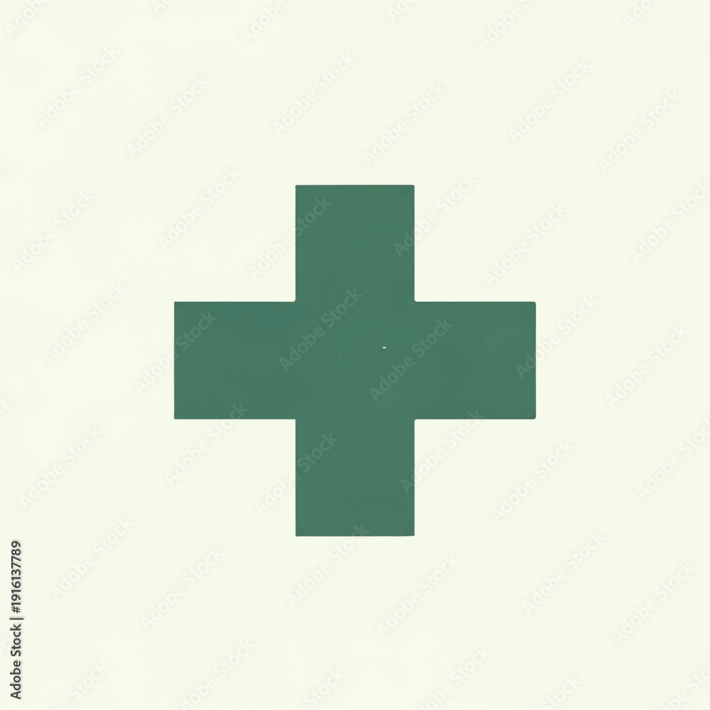 Obraz premium Green Medical Cross Symbol Icon.