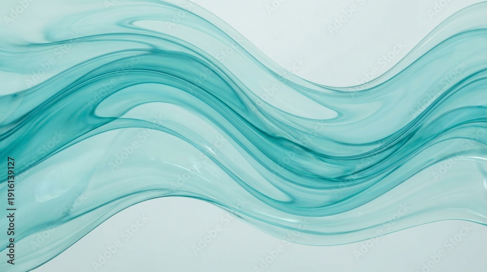 Fototapeta premium Aqua and Teal Abstract Wave Background, Soft Liquid Gradient, Modern Minimal Design, 4K Ultra HD