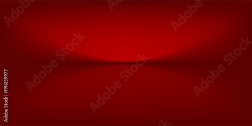 3d backdrop for product presentation. Dark red studio room. Vector stage mockup illustration. Limbo abstract background. Minimal wall scene. Showcase, promotion display.