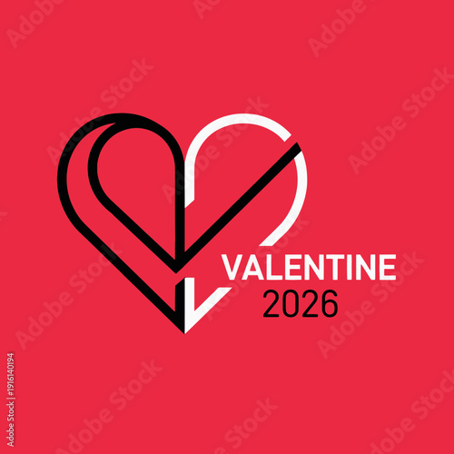 Valentines Day Heart Logo Design Element.