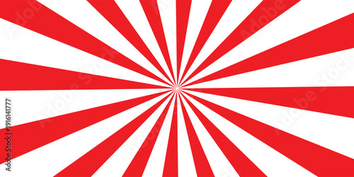 red Sunburst for the background. flag of japanese. The rising sun. vector.