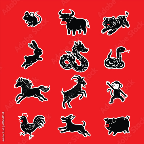 Chinese zodiac animal set