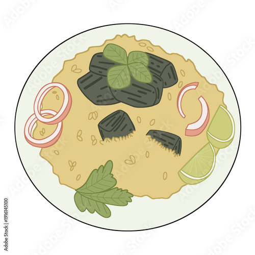ビリヤニ インドの炊き込みご飯 スパイス料理 イラスト