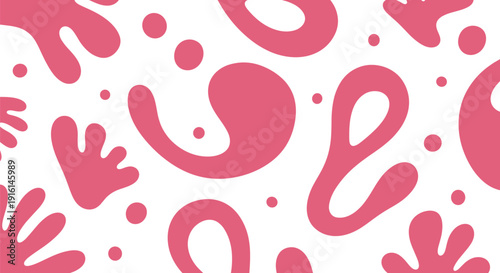 Abstract organic blob pattern background with pink fluid shapes and playful modern design for wallpapers, textiles, and creative branding use