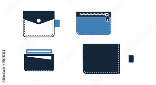 RFID Pocket Line art modern bold color illustration