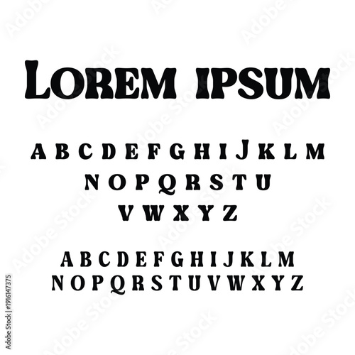 Retro 70s Psychedelic Vector Font with Bold Slab Serif