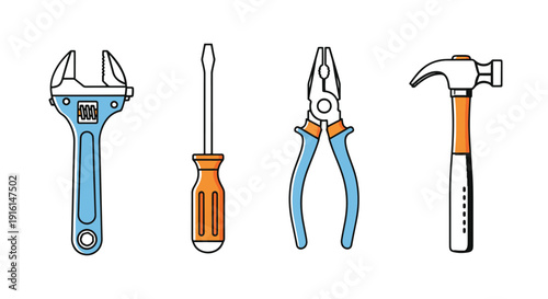 Repair Tool Line art soft elegant tone illustration