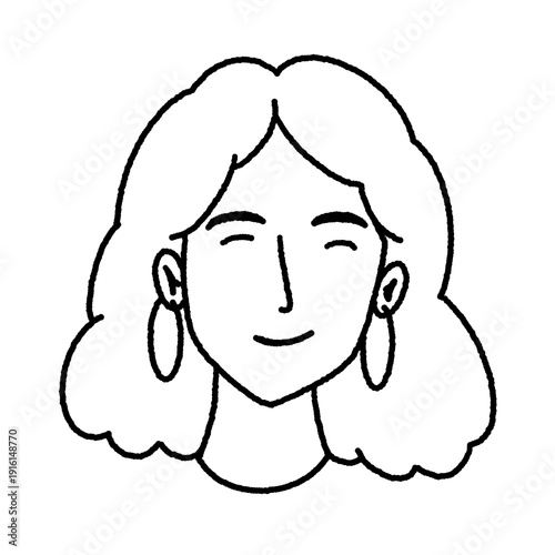 smiling beautiful woman illustration