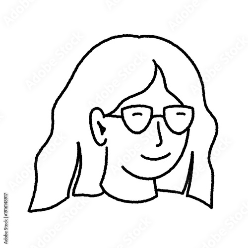 smiling woman with glasses illustration