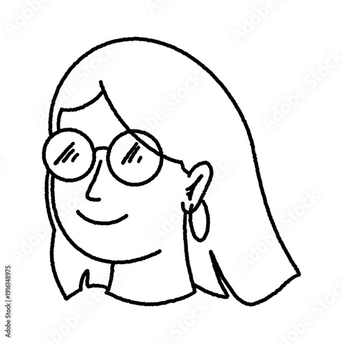 female with glasses illustration