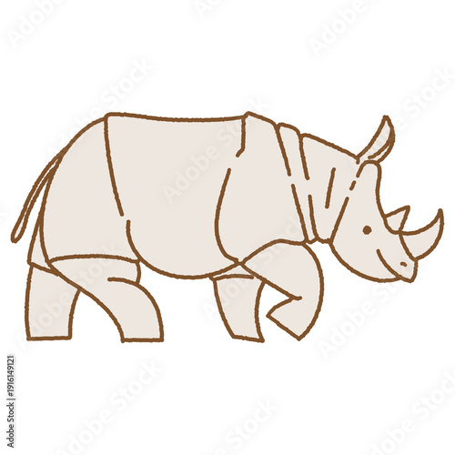Rhino Line art illustration