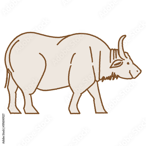 line art gaur illustration