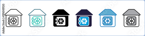 Bank Single Icon Set Multistyle