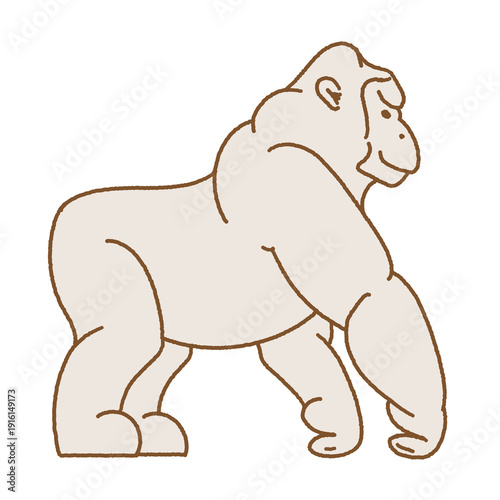 line art gorilla illustration