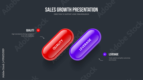 Project Introduction Presentation Layout Vector Illustration. Consulting Insight Two Element Infographic Frame Template. Professional Solution 2 Option Diagram Slideshow Design.