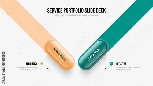 Digital Review 2 Step Diagram Frame Design. Advertising Planning Slide Layout Vector Illustration. Market Campaign Two Element Infographic Presentation Template.