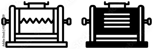 Barograph drum recorder icons weather pressure gauge symbols atmospheric science graphics
