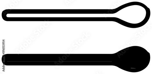 Glaze tongs icons pair of kitchen utensils for ceramics and pottery black silhouette on white background