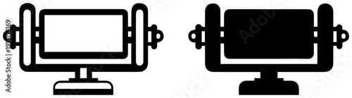 Slab roller machine icons industrial equipment symbols for construction and manufacturing processes