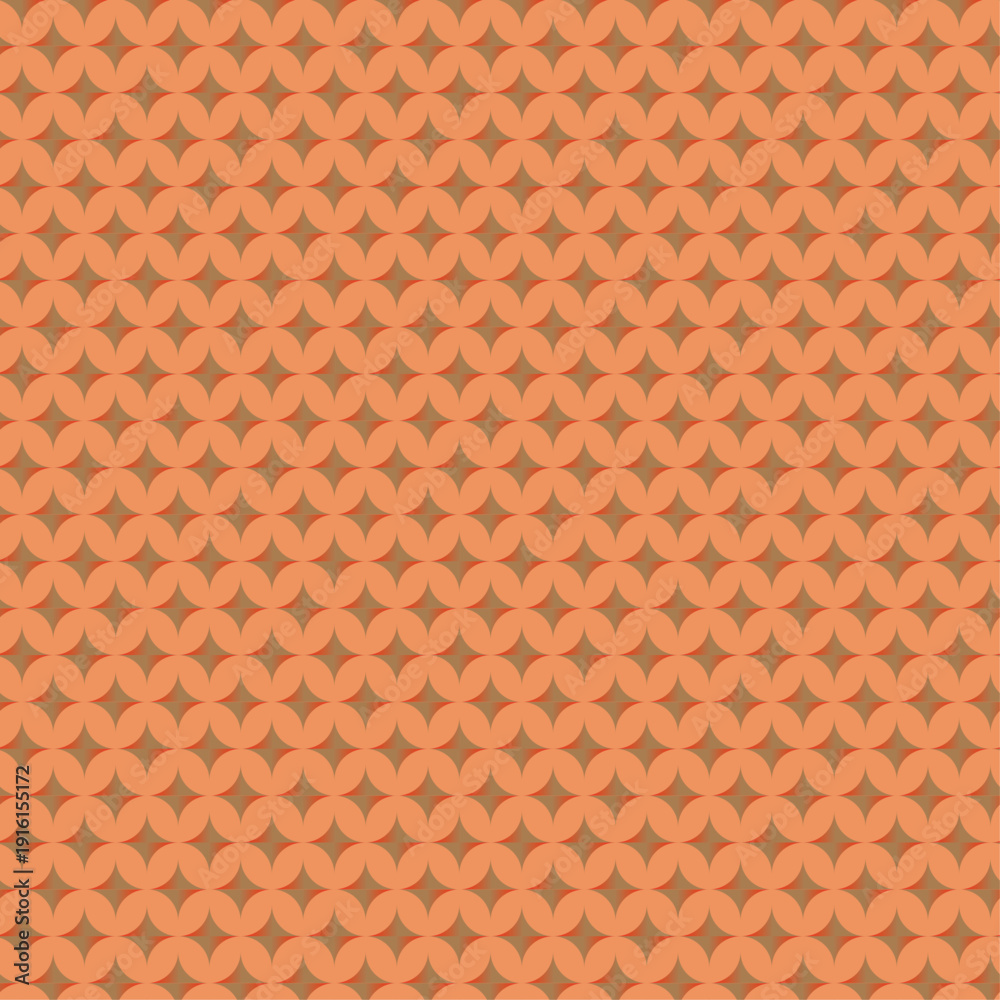 Fototapeta premium Vintage seamless geometric pattern featuring red tiles and brown textured square shapes on a retro fabric backdrop vector illustration