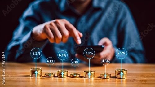 Hand protecting coin stacks with data