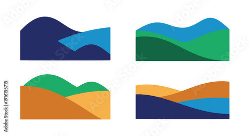 Rolling Hills Line soft abstract tone illustration