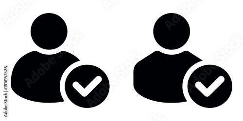Verified User Profile Illustration Showing Approved Accounts with Check Mark Symbols Representing Trust Security Confirmation Access Permission and Successful Registration Concept for Digital Platform