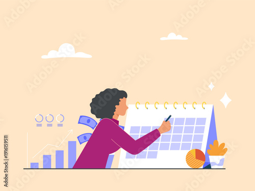 Planning or managing a monthly schedule, setting work goals