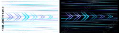 Tableau sur toile PNG image of Abstract digital light trails featuring glowing cyan and purple che