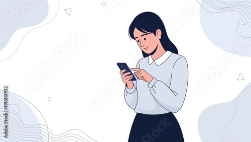 Young Woman Using Smartphone, Digital Communication, Modern Lifestyle